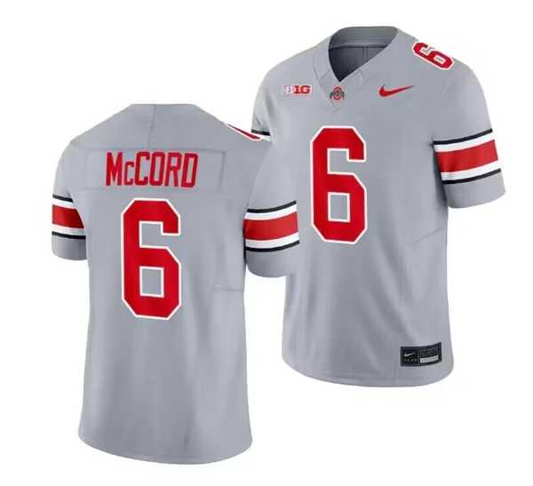 Men's Ohio State Buckeyes #6 Kyle McCord Gray 2023 F.U.S.E. Limited Stitched Jersey Dzhi